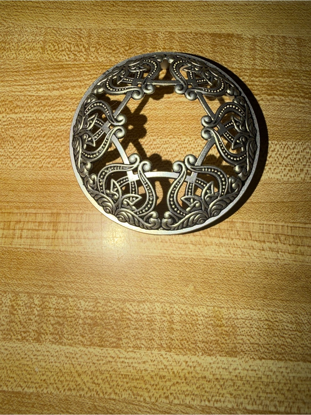 Vintage-Inspired Round Celtic candle cover in Antique Silver‎ Tone